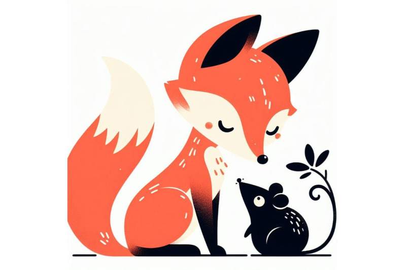 bundle-of-little-lovely-fox-with-mouse