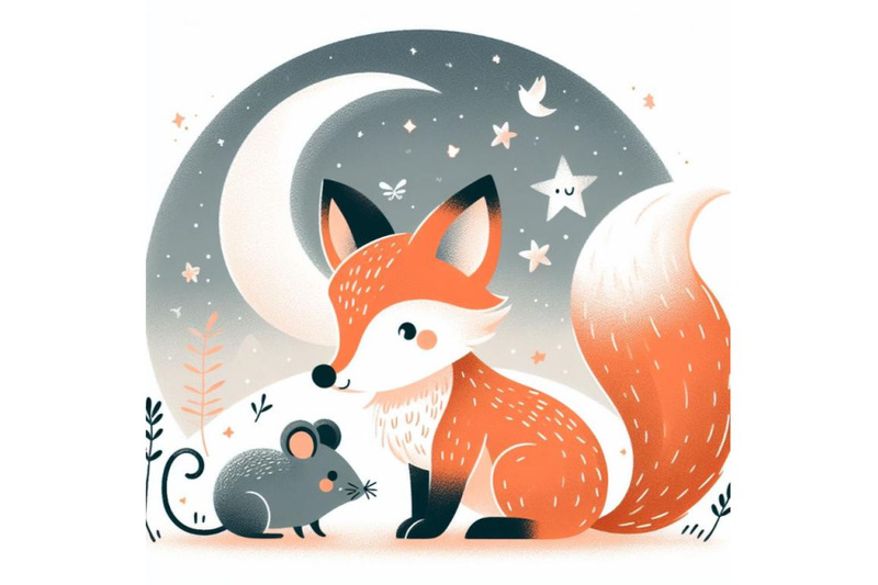 bundle-of-little-lovely-fox-with-mouse