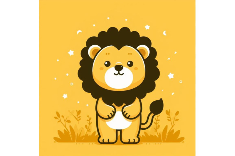 bundle-of-cute-lion-cartoon