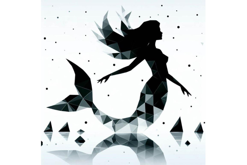 bundle-of-low-poly-mermaid-triangle-myth-creature