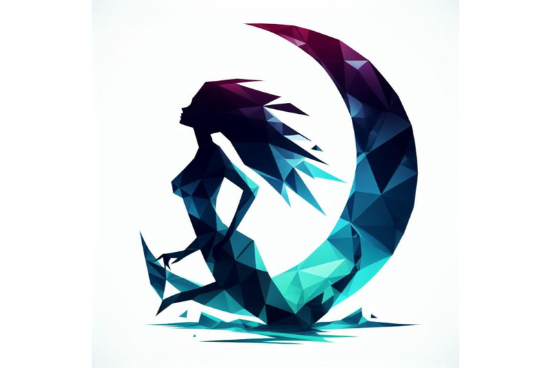 bundle-of-low-poly-mermaid-triangle-myth-creature