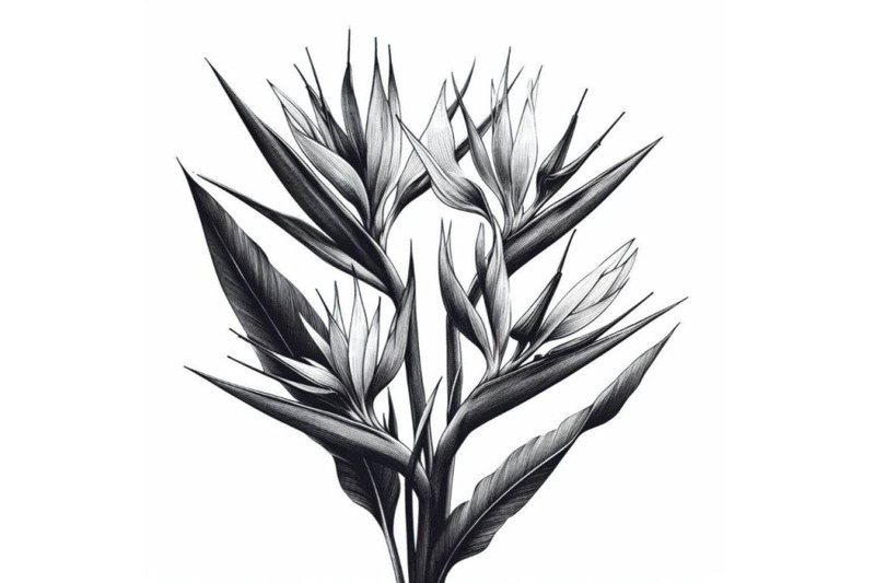 bundle-of-strelitzia-bouquet-hand-drawing