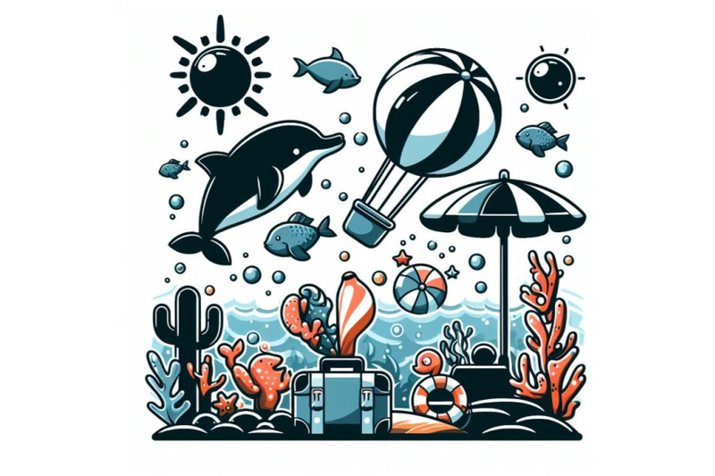 bundle-of-cartoon-graphic-summer-time-underwater