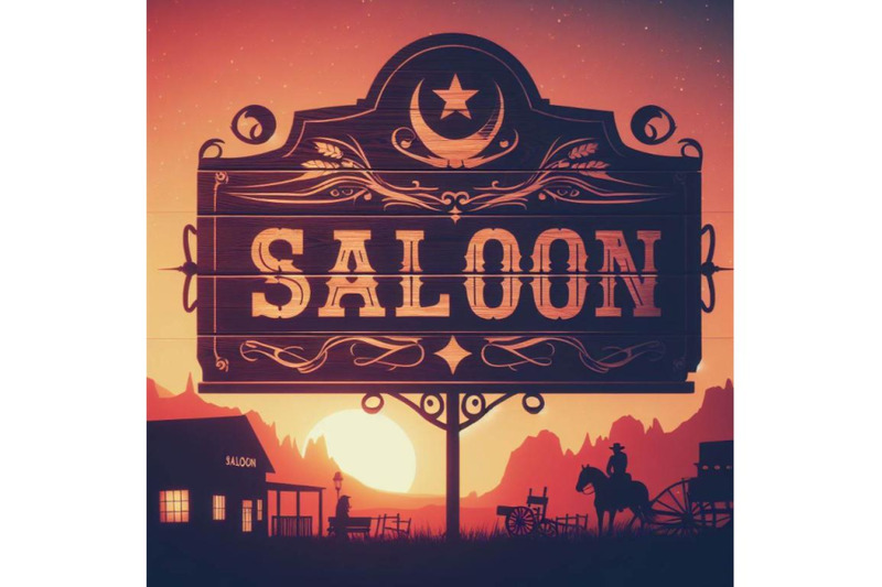 bundle-of-saloon-wooden-sign-vintage-retro