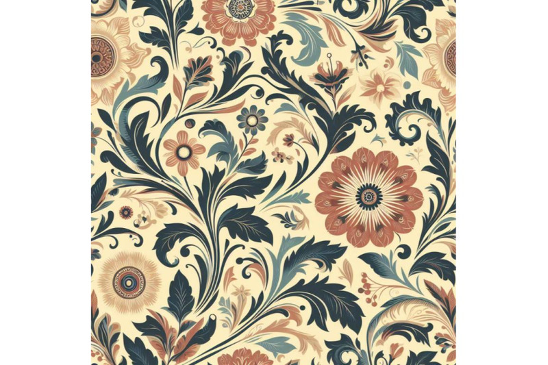 bundle-of-seamless-retro-floral-pattern