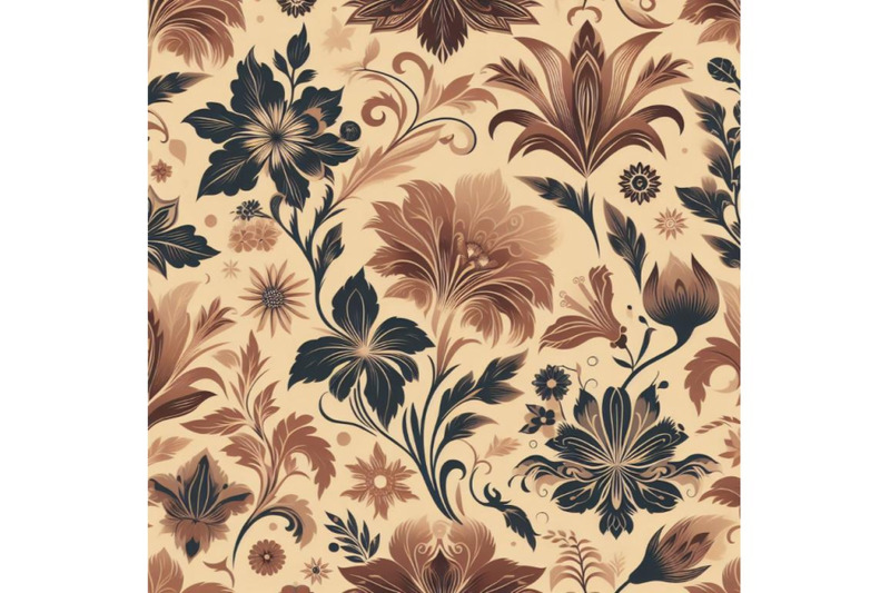 bundle-of-seamless-retro-floral-pattern