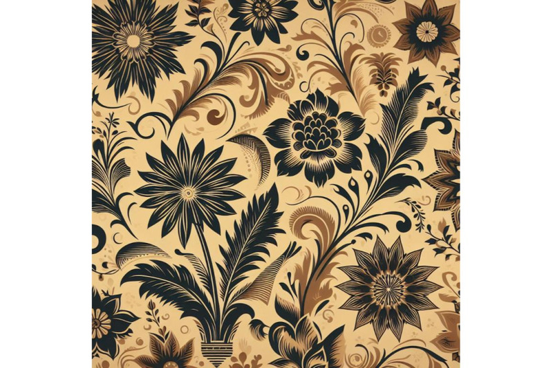 bundle-of-seamless-retro-floral-pattern