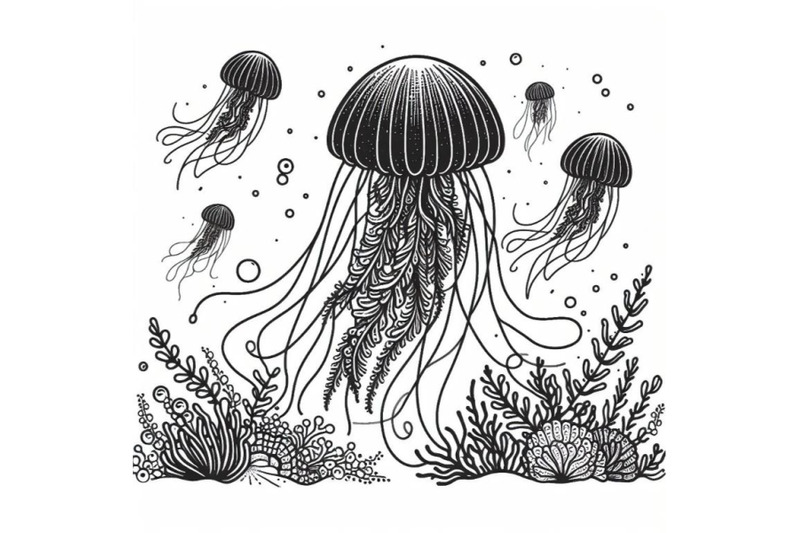 bundle-of-jellyfish-line-art-style-hand-drawn