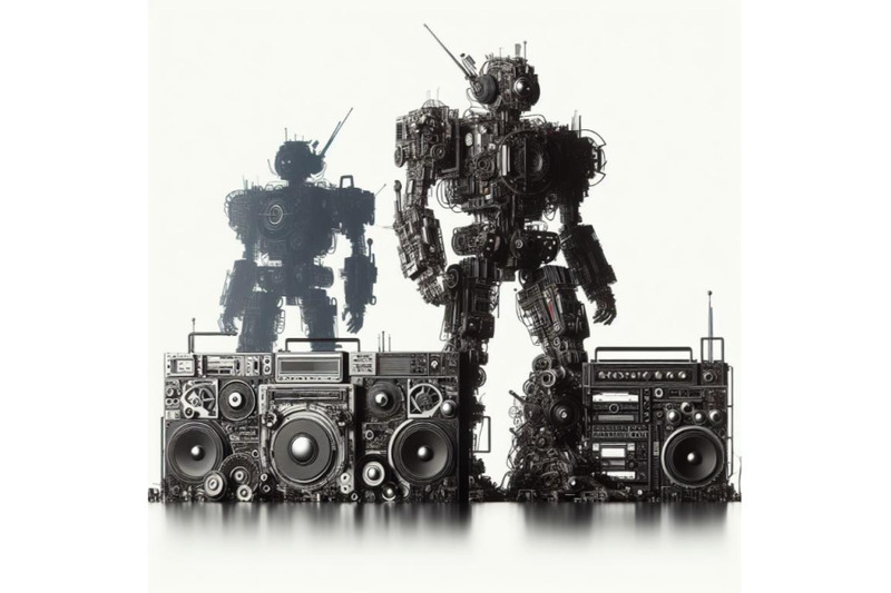 bundle-of-robot-made-of-analog-stereo-equipment-digital-art