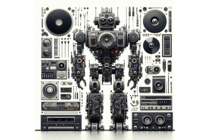 bundle-of-robot-made-of-analog-stereo-equipment-digital-art