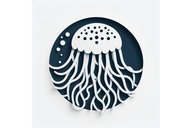 bundle-of-paper-cut-jellyfish-icon-isolated