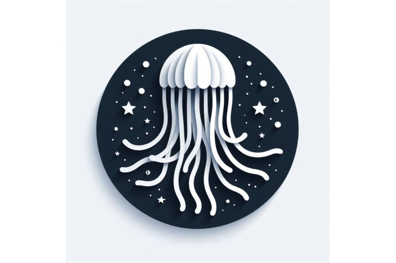 bundle-of-paper-cut-jellyfish-icon-isolated