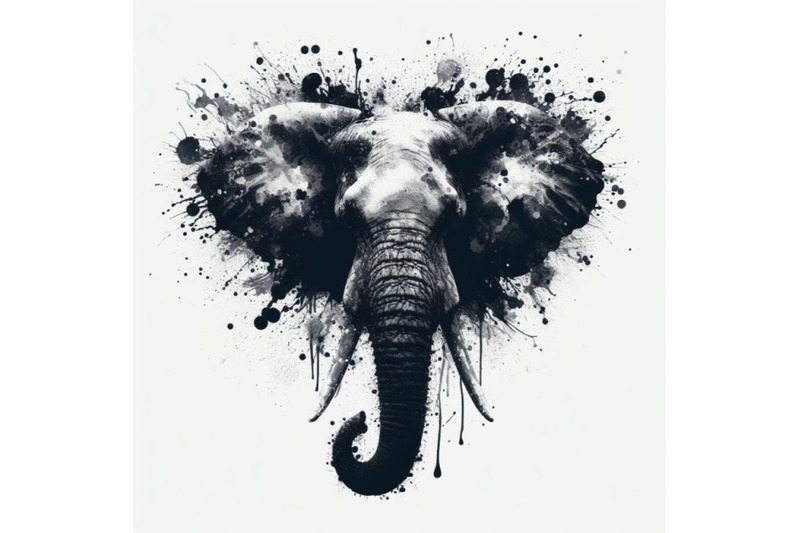 bundle-of-abstract-splash-art-poster-of-elephant-head