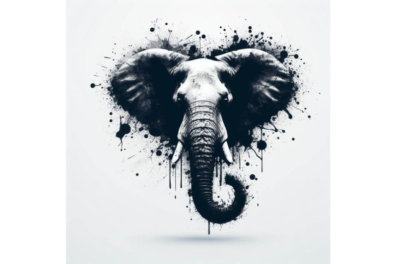 bundle-of-abstract-splash-art-poster-of-elephant-head