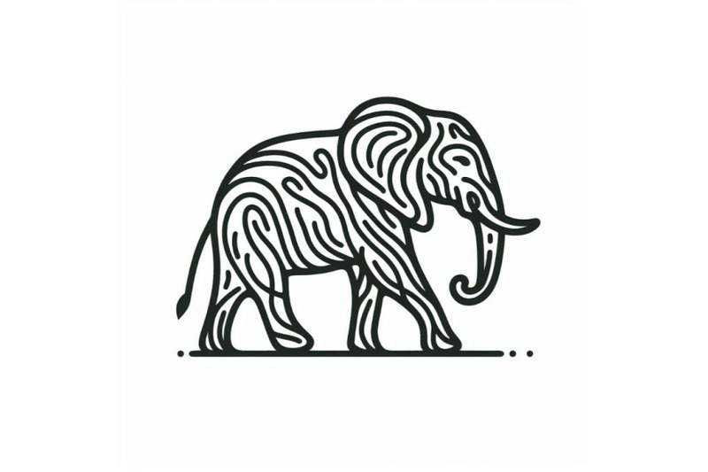 bundle-of-hand-drawn-elephant-icon-one-line-art