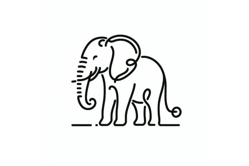 bundle-of-hand-drawn-elephant-icon-one-line-art