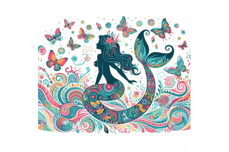 bundle-of-colorful-with-patterned-rear-mermaid-and-butterflies