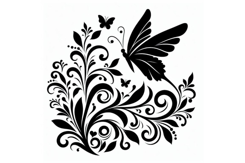 bundle-of-butterfly-design-over-white-background