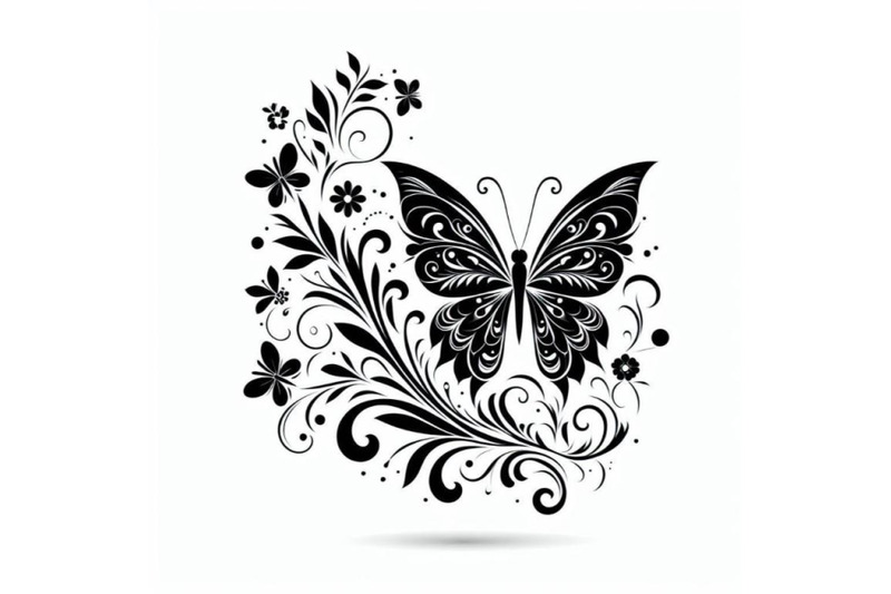 bundle-of-butterfly-design-over-white-background