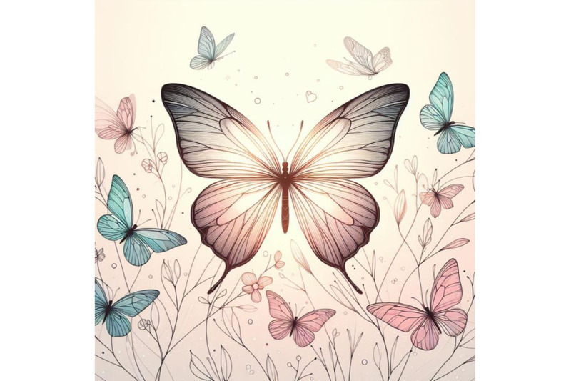 bundle-of-a-butterfly-line-art-and-pastel