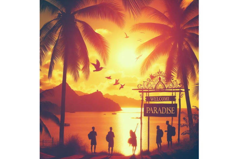 bundle-of-welcome-to-paradise-exotic-places-vintage-flyer-concept