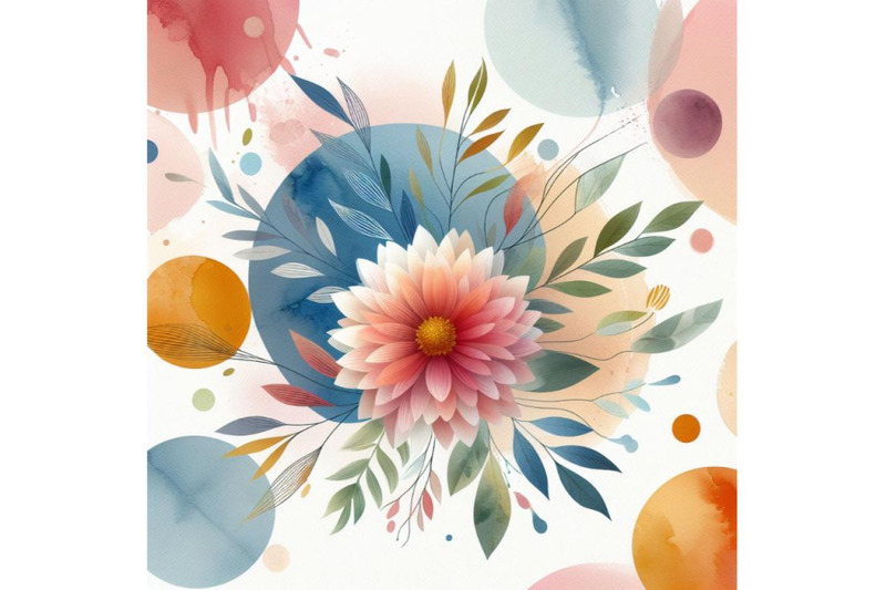 a-bundle-of-watercolor-minimal-flower-poster-colorful-background