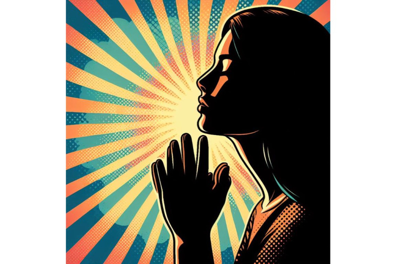 a-bundle-of-woman-prayer-joy-religion-pop-art-retro