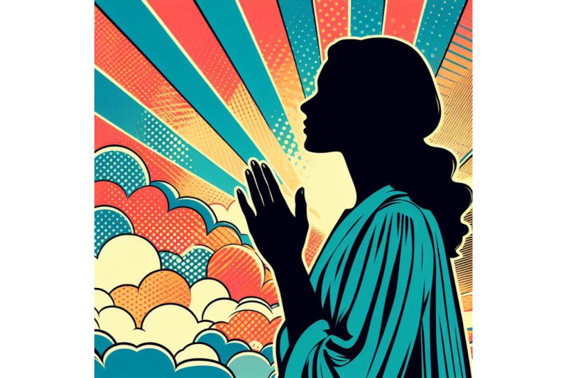 a-bundle-of-woman-prayer-joy-religion-pop-art-retro