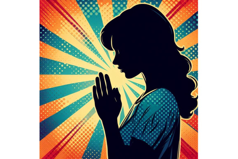 a-bundle-of-woman-prayer-joy-religion-pop-art-retro