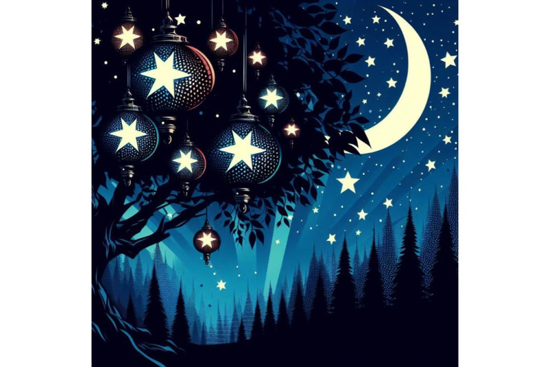 a-bundle-of-night-stars-holiday-blue-pop-art-background