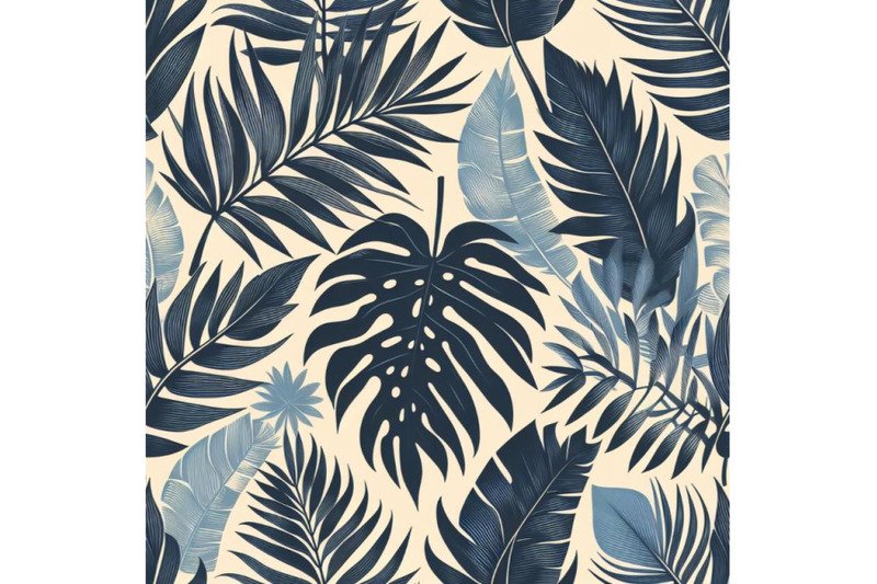 a-bundle-of-tropical-leaves-hand-drawn-seamless-pattern