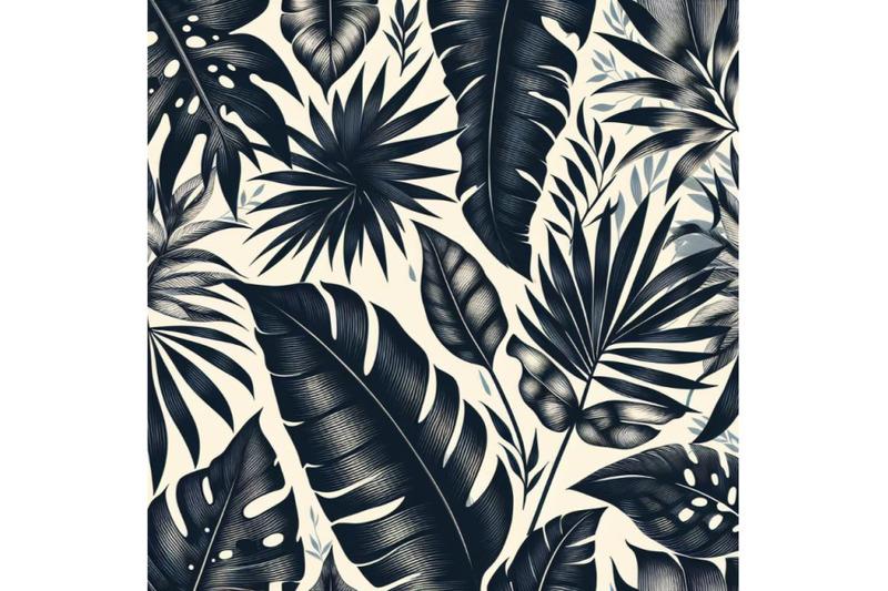 a-bundle-of-tropical-leaves-hand-drawn-seamless-pattern