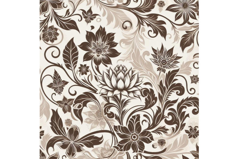 a-bundle-of-seamless-white-floral-pattern-with-vintage-brown-elements