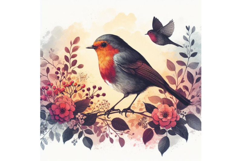 a-bundle-of-robin-bird-hand-painted