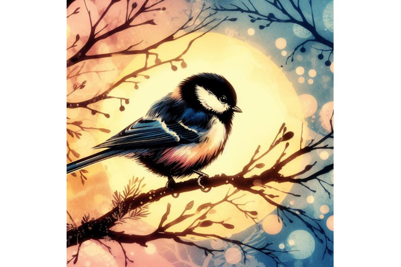 a-bundle-of-hand-painted-tit-bird-on-the-branch