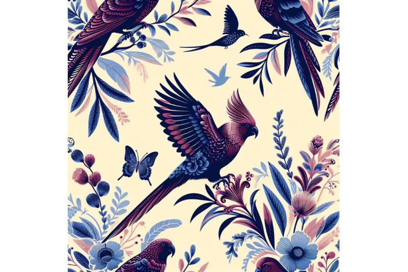 a-bundle-of-beautiful-vector-pattern-with-nice-rosella-bird-pattern