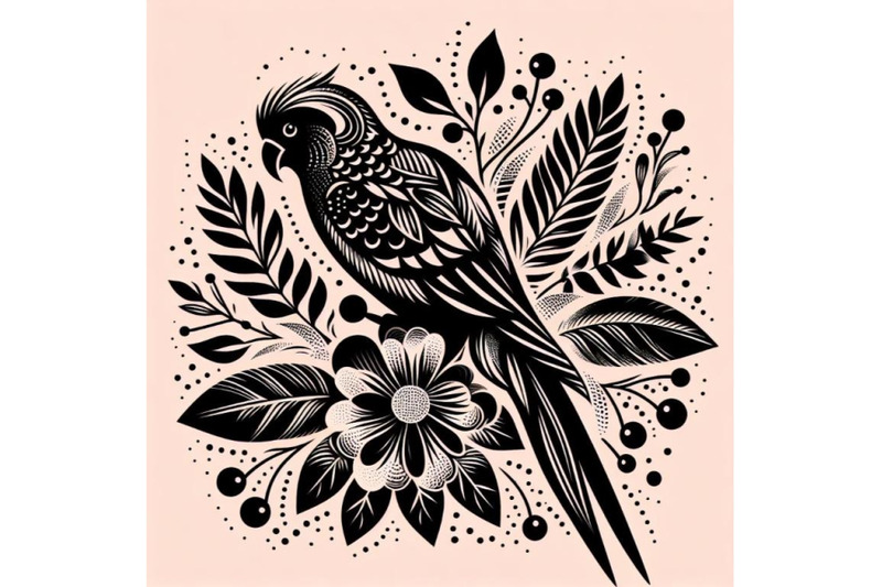 a-bundle-of-beautiful-vector-pattern-with-nice-rosella-bird-pattern