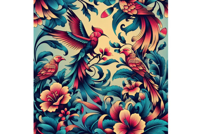 a-bundle-of-beautiful-vector-pattern-with-nice-rosella-bird-pattern