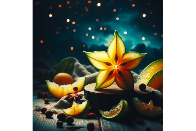 a-bundle-of-a-carambola-or-starfruit-and-slices