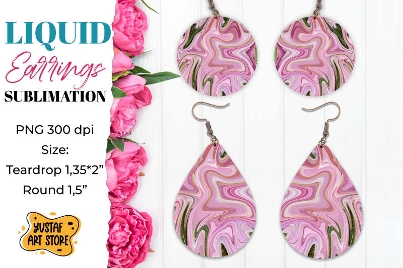 abstract-earrings-sublimation-teardrop-and-round