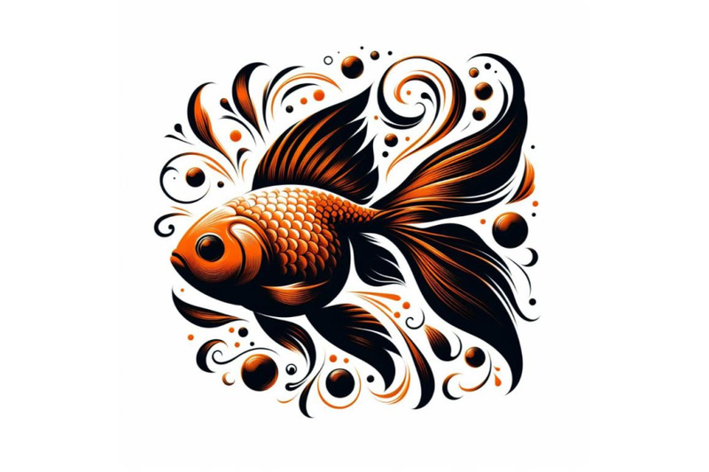 a-bundle-of-one-goldfish-isolated-on-a-white-background