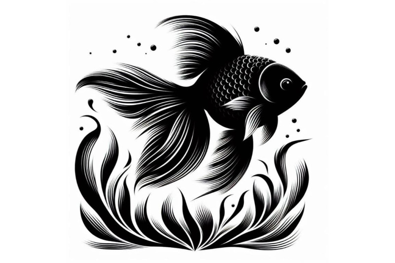 a-bundle-of-one-goldfish-isolated-on-a-white-background