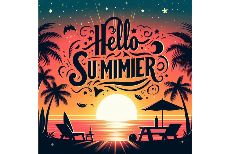 a-bundle-of-hello-summer-lettering-vector