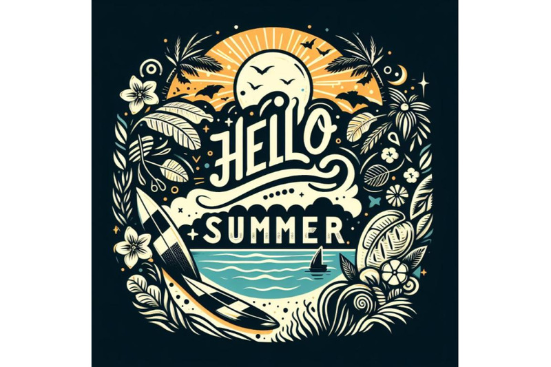 a-bundle-of-hello-summer-lettering-vector