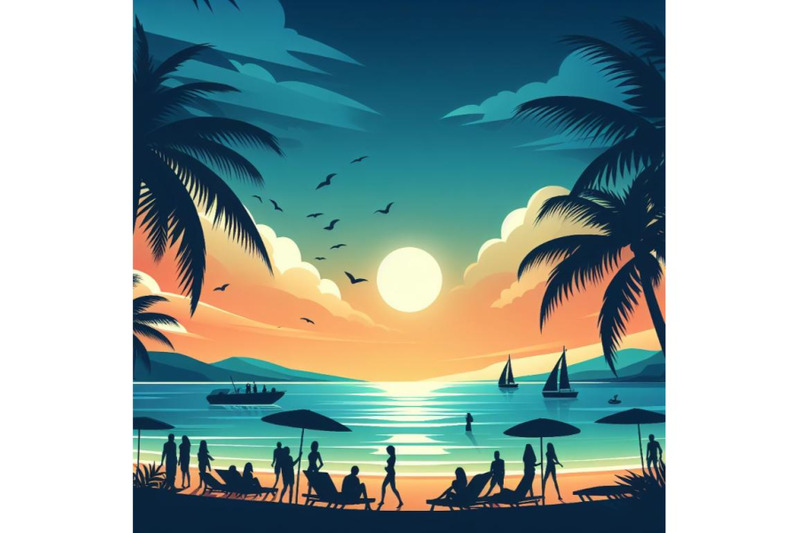 a-bundle-of-summer-beach-vector-wallpaper