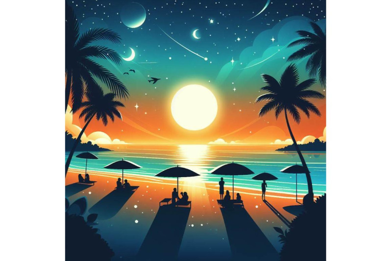 a-bundle-of-summer-beach-vector-wallpaper