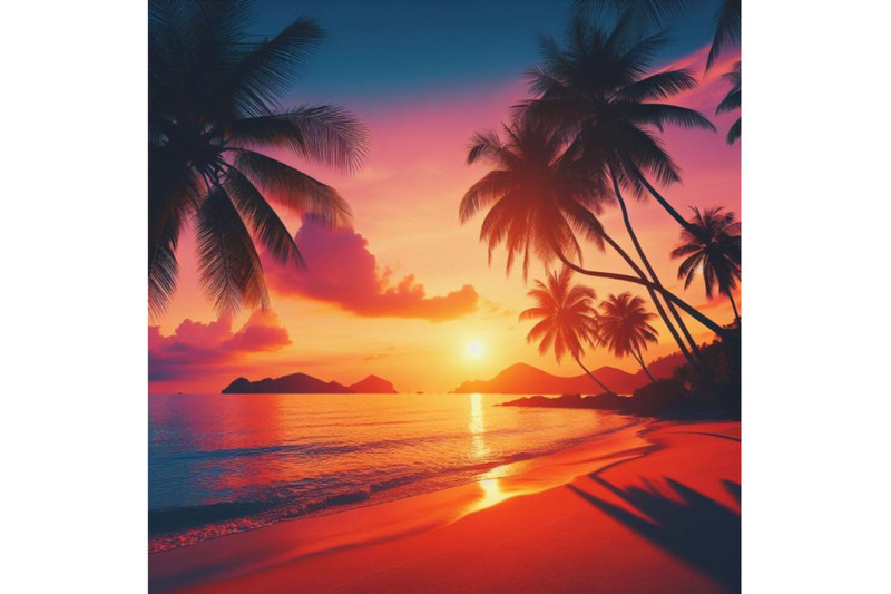 a-bundle-of-summer-sunset-beach-beach-vector-tropical-beach