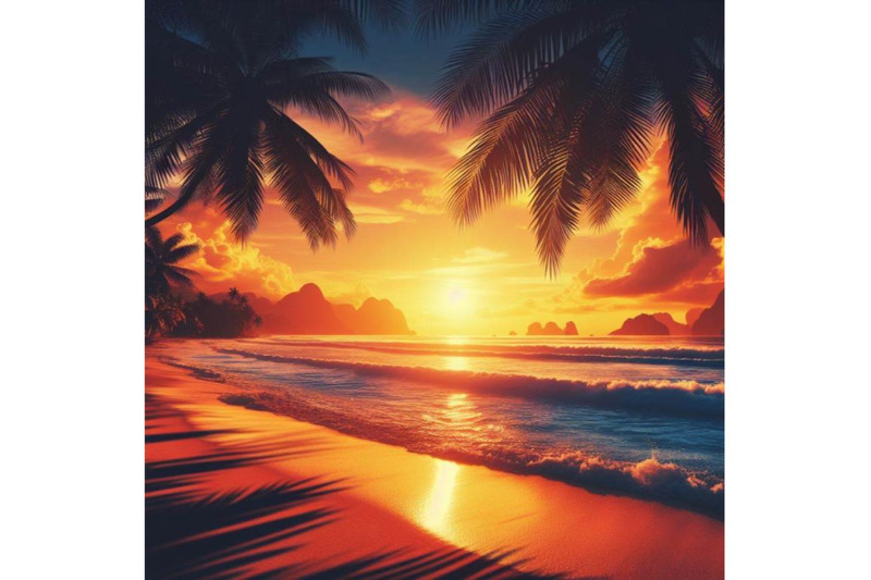 a-bundle-of-summer-sunset-beach-beach-vector-tropical-beach