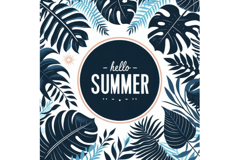 a-bundle-of-hello-summer-tropical-leaves-frame-vector-card-template