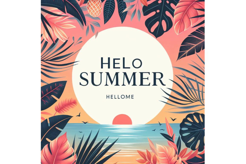 a-bundle-of-hello-summer-tropical-leaves-frame-vector-card-template